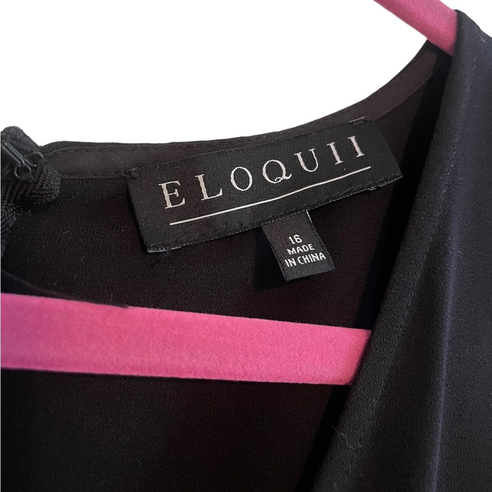Eloquii Black V-Neck Sleeveless Wide-Leg Jumpsuit - Picture 5 of 7